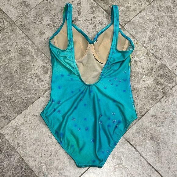 Vintage Gottex Gold Label 80’s Watercolor Surplice One Piece Swimsuit Size 12 - Picture 5 of 16